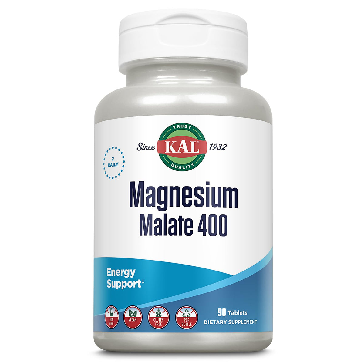 KAL Magnesium Malate 400mg for Energy & Muscle Support - 90 Tablets