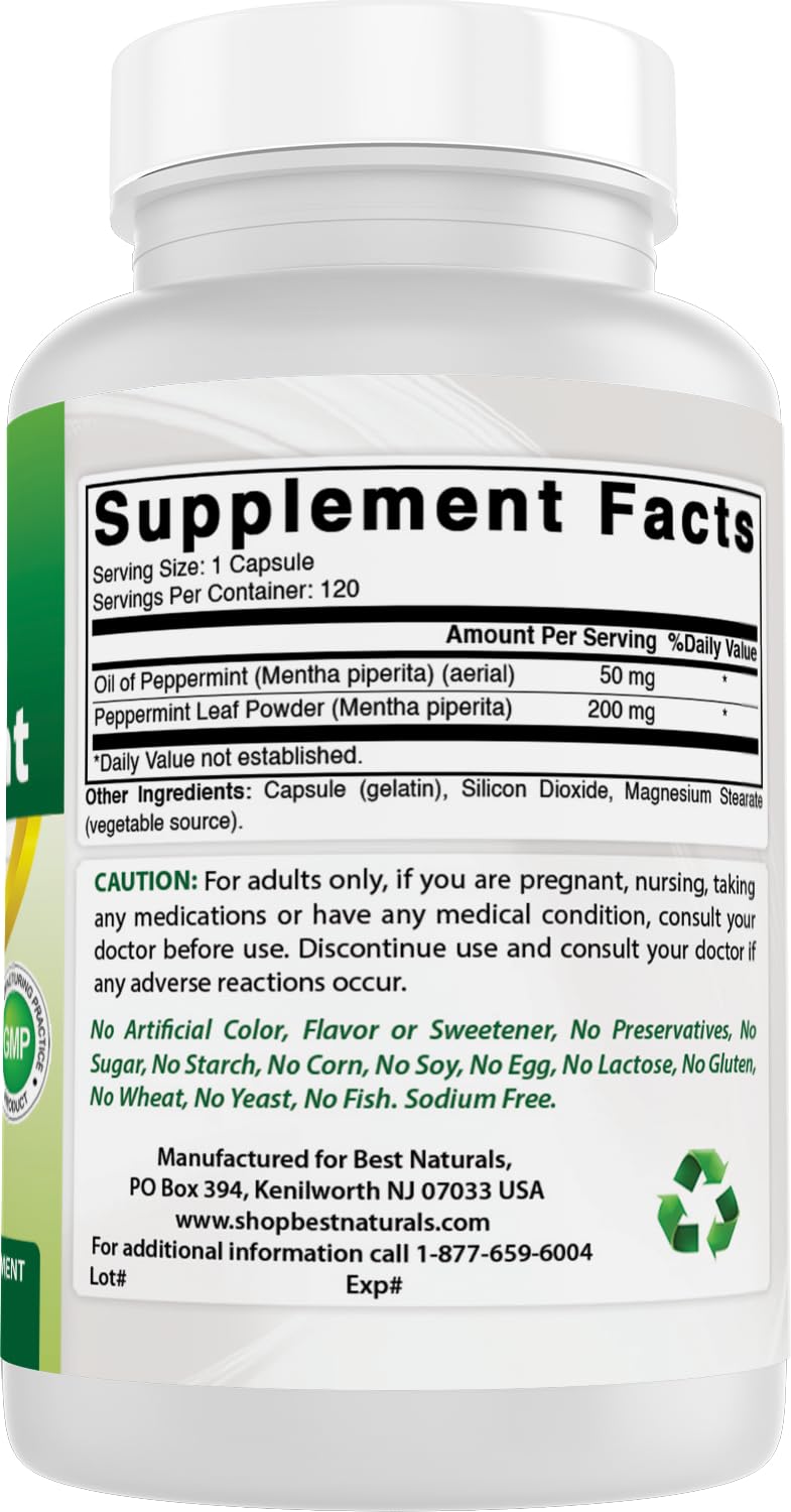 Best Naturals Peppermint Oil 250 mg - 240 Capsules - image 6