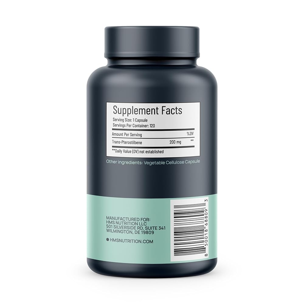 HMS Nutrition Trans-Pterostilbene 200 mg - 120 Capsules - image 3