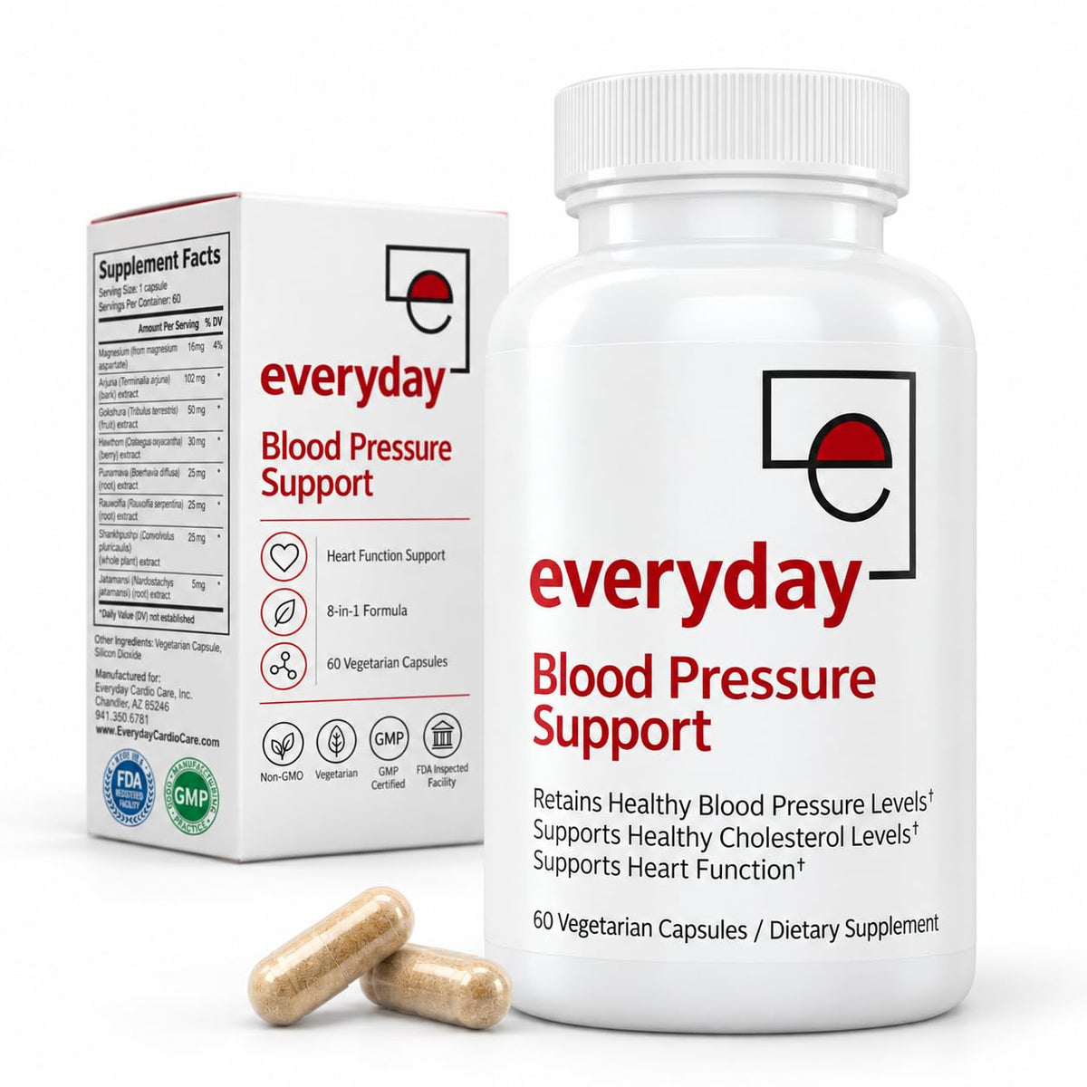 E Everyday Cardio Care Blood Pressure Supplement - 60 Capsules