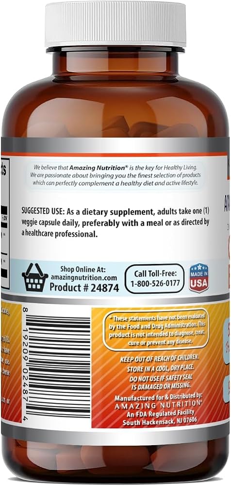 Amazing Nutrition Quercetin Berberine 500 mg - 270 Capsules - image 5