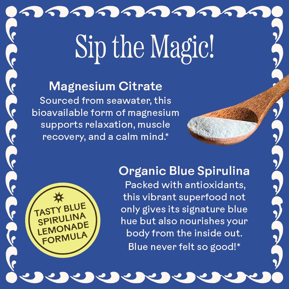 Wooden Spoon Herbs Magic Magnesium Citrate Powder Drink Mix (Blue
