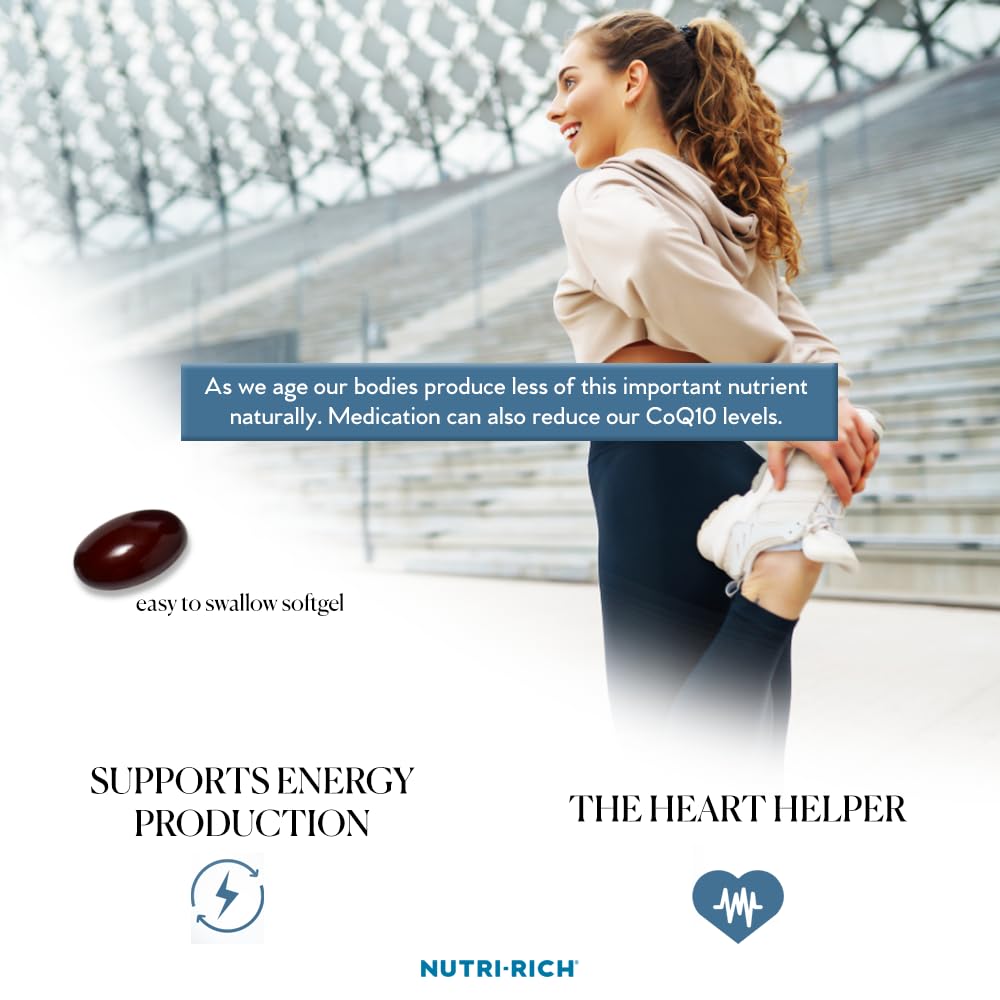 Nutri-Rich CoQ10 100mg Softgels for Heart Health & Energy - 90 Softgels - image 6
