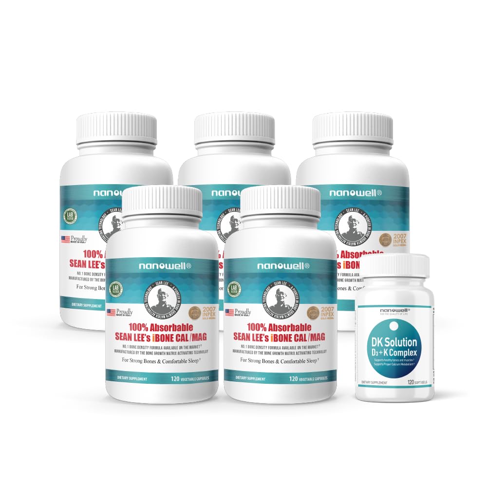 NANOWELL iBone Cal Mag Calcium Magnesium Supplement - 120 Capsules