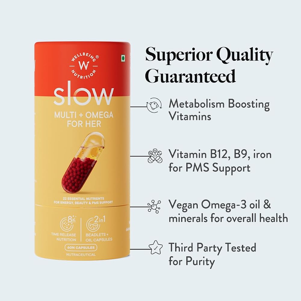 Wellbeing Nutrition Slow Multivitamin & Vegan Omega 3 for Women - 60 Capsules - image 3
