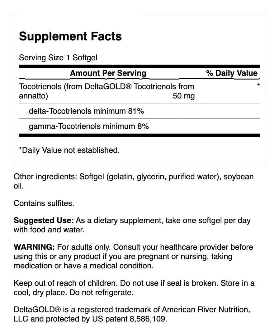 Swanson Deltagold Tocotrienols 50 mg - 120 Softgels - image 2