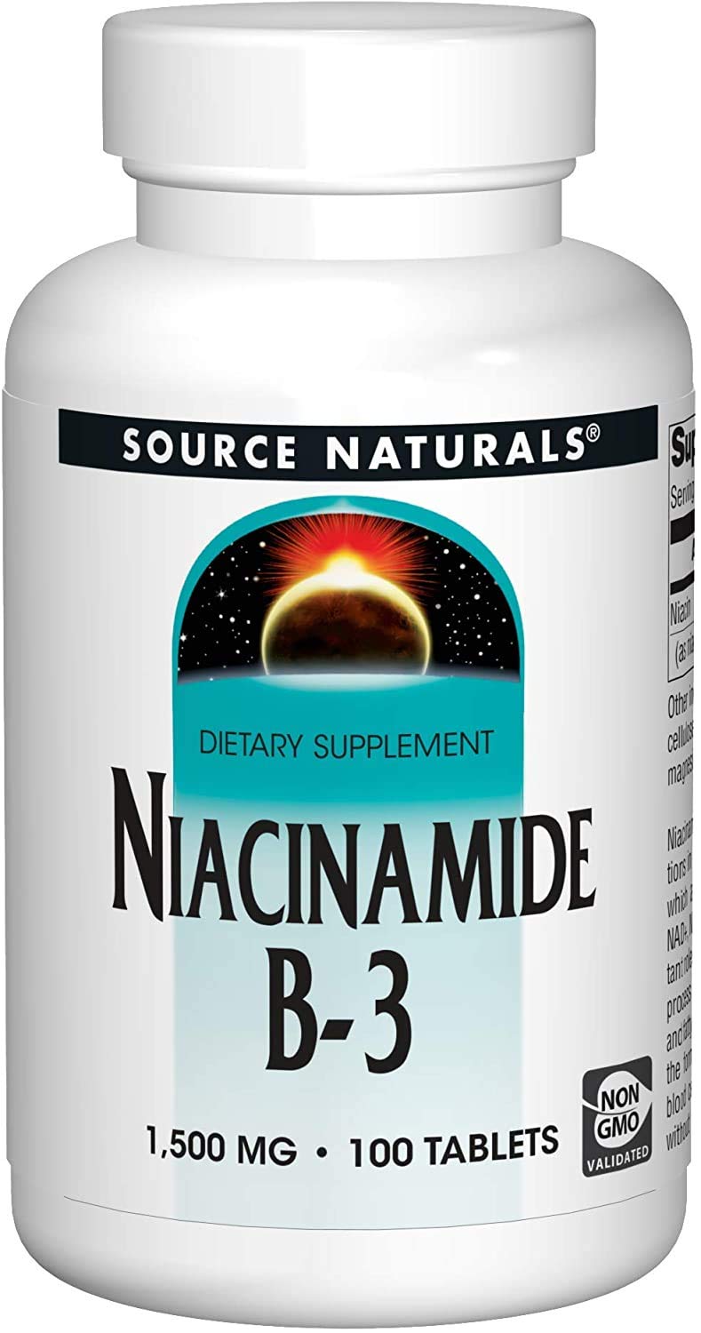 Source Naturals Niacinamide 1500mg Vitamin B3 - 200 Tablets
