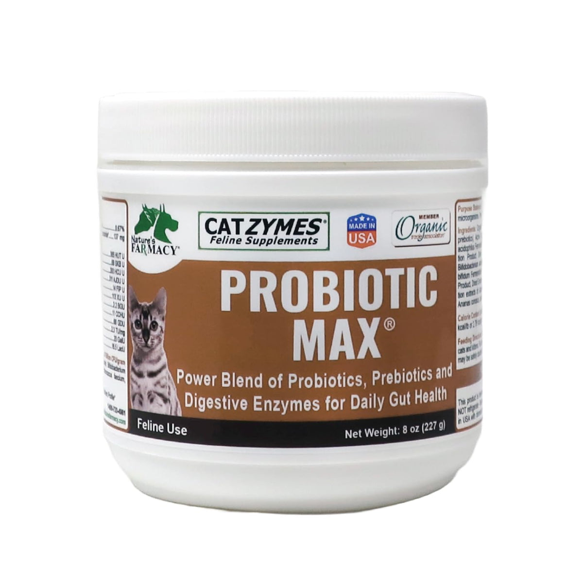 CATZYMES Probiotic Max - 10 Billion CFU per Gram - Prebiotics - 8