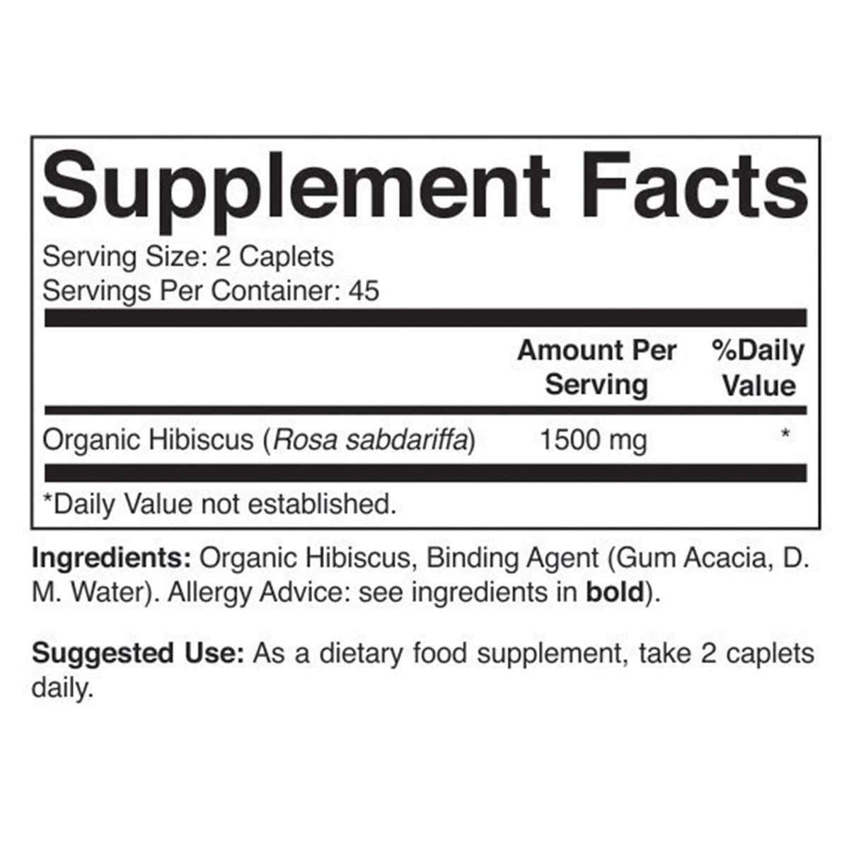 Brieofood Organic Hibiscus 1500mg - 90 Vegetarian Tablets - image 3