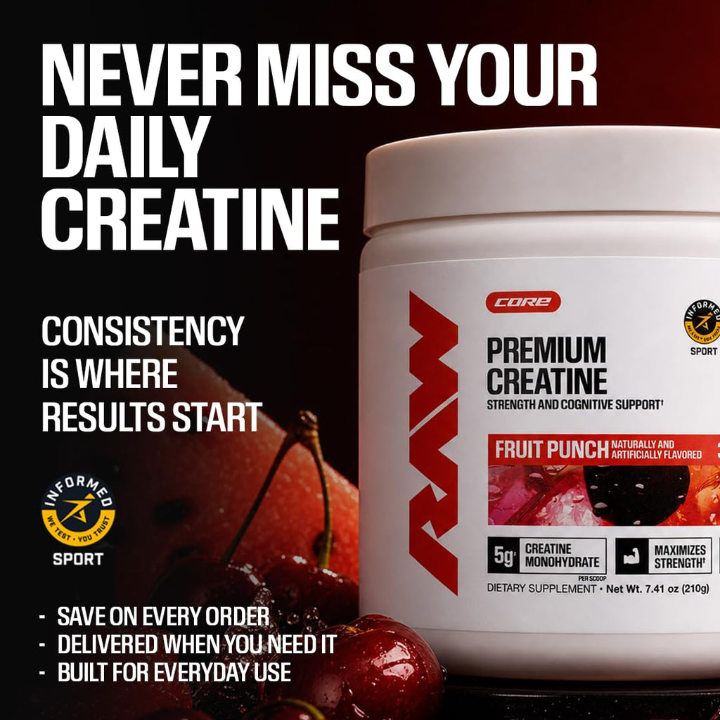 RAW Nutrition Creatine Monohydrate Powder Unflavored - 30 Servings - image 7