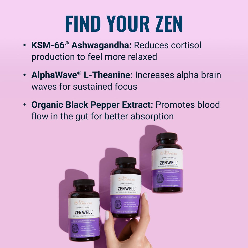 Live Conscious KSM-66 Ashwagandha with L-Theanine - 60 Capsules - image 2