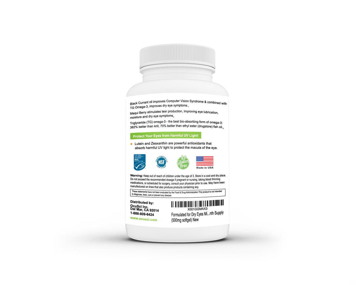 OcuSci Omega-3 with Lutein & Zeaxanthin for Dry Eyes - 180 Softgels - image 3