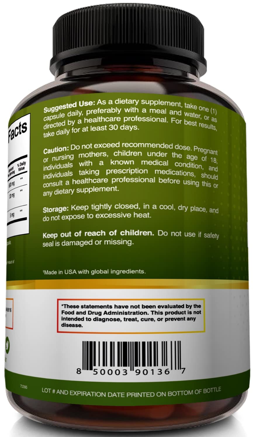 NutriFlair Alpha Lipoic Acid 600mg with Grape Seed & BioPerine - 120 Capsules - image 6
