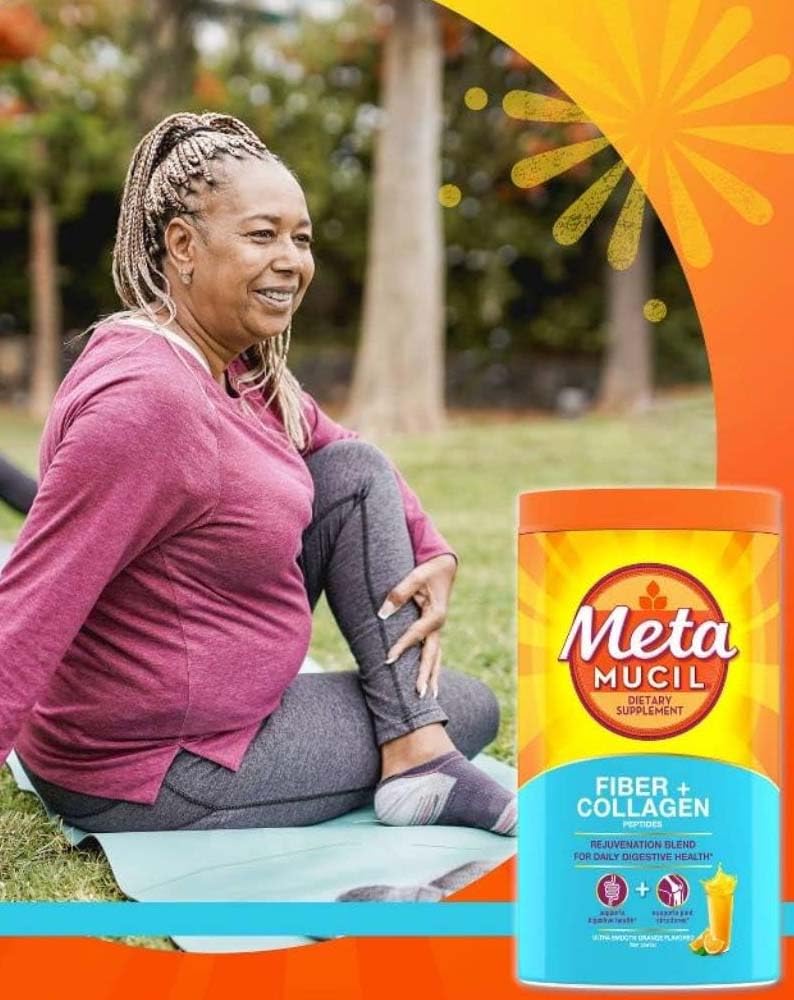 Metamucil Fiber + Collagen Peptides Powder Orange - 19.9oz - image 6