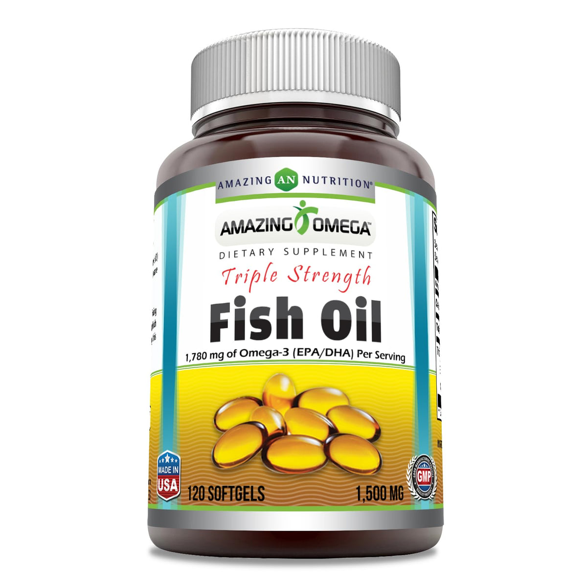 Amazing Nutrition Omega Triple Strength Fish Oil 1500 mg - 120 Softgels