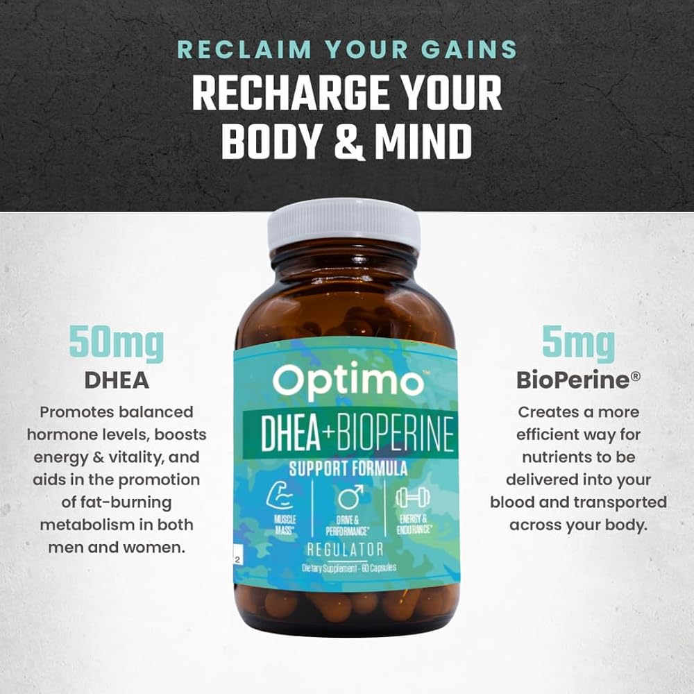 Optimo DHEA 50mg with BioPerine - 60 Capsules - image 3