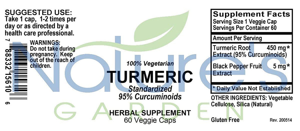 Nature's Garden Essentials Turmeric 95% Curcuminoids - 60 Vegetarian Capsules - image 7