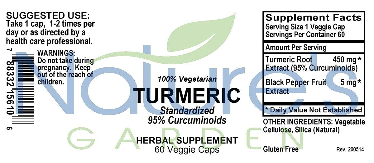Nature's Garden Essentials Turmeric 95% Curcuminoids - 60 Vegetarian Capsules - image 7