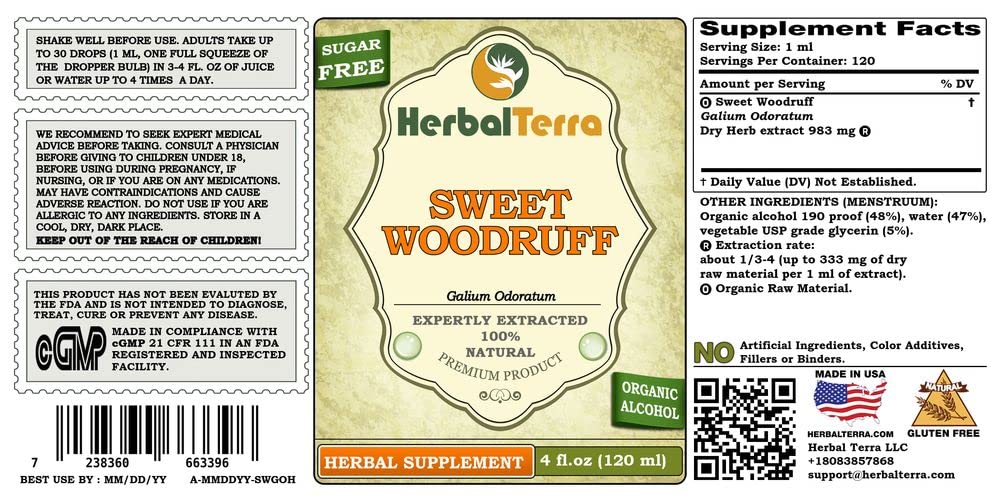 Herbal Terra LLC Sweet Woodruff (Galium Odoratum) Tincture