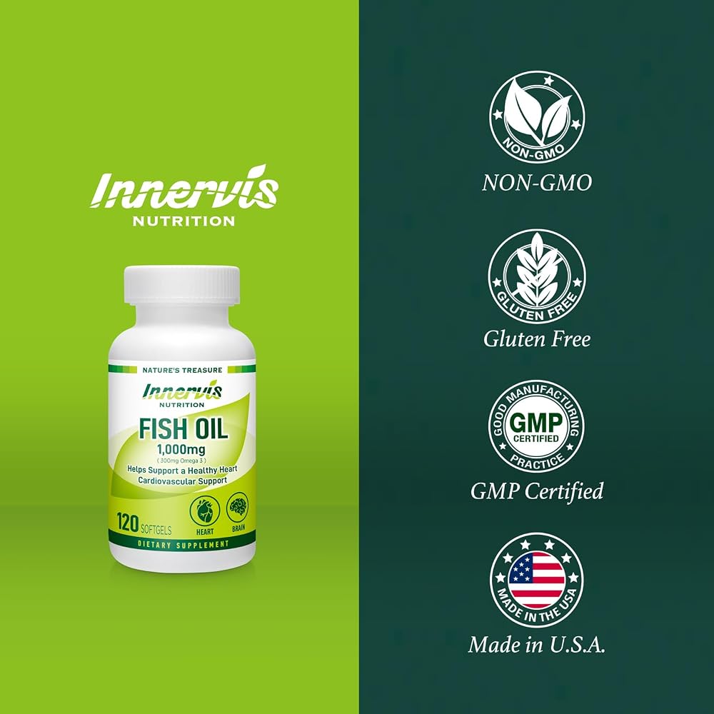 Innervis Nutrition Fish Oil 1000mg Omega-3 EPA & DHA - 120 Softgels - image 5