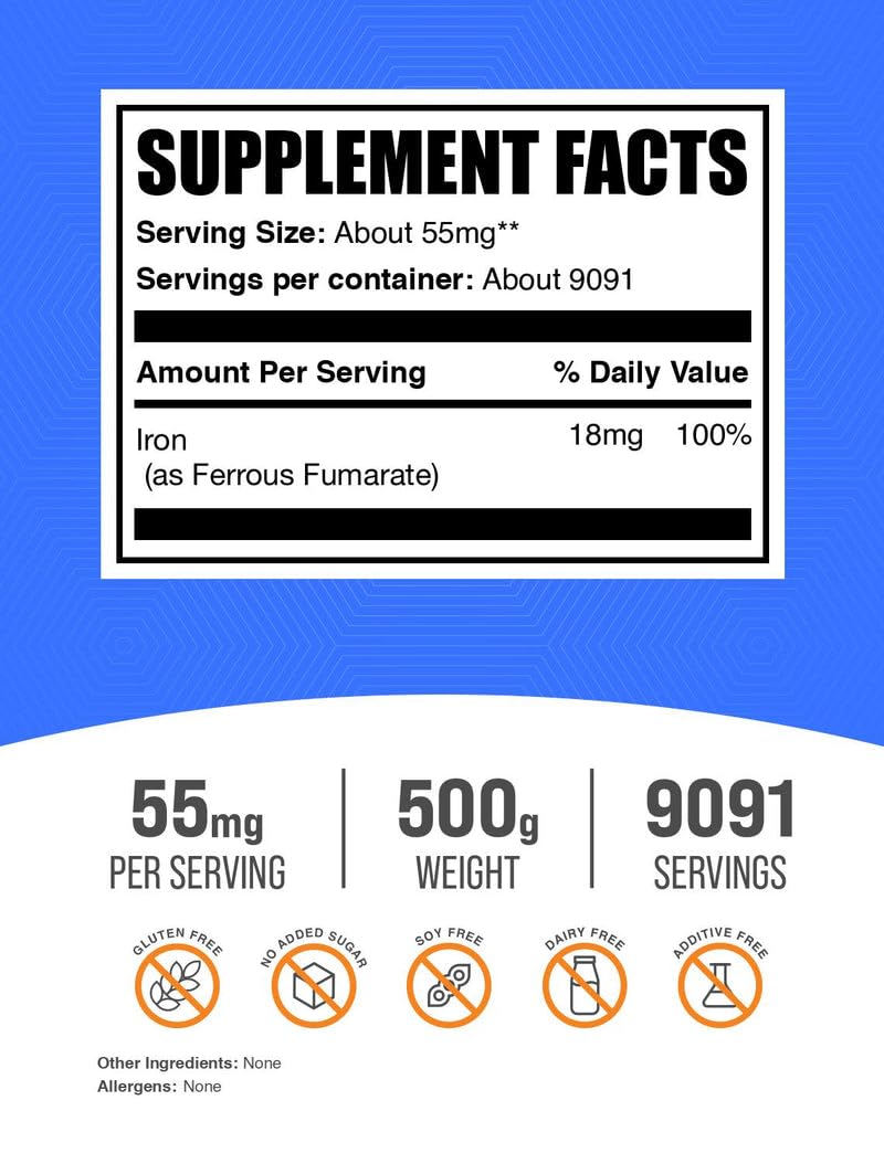 BulkSupplements.com Ferrous Fumarate Powder