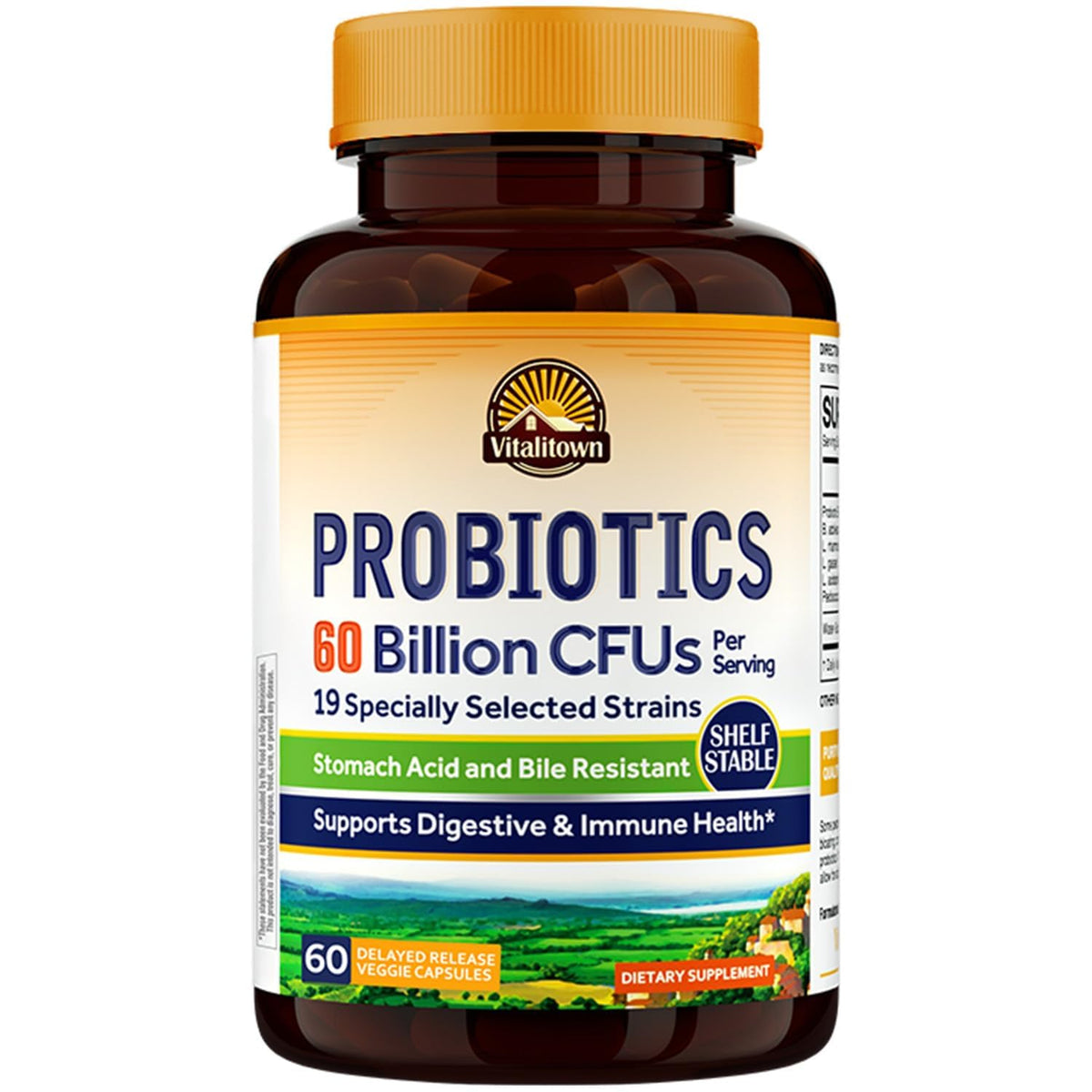 Vitalitown Probiotics + Prebiotics 60 Billion CFUs - 60 Vegetarian Capsules