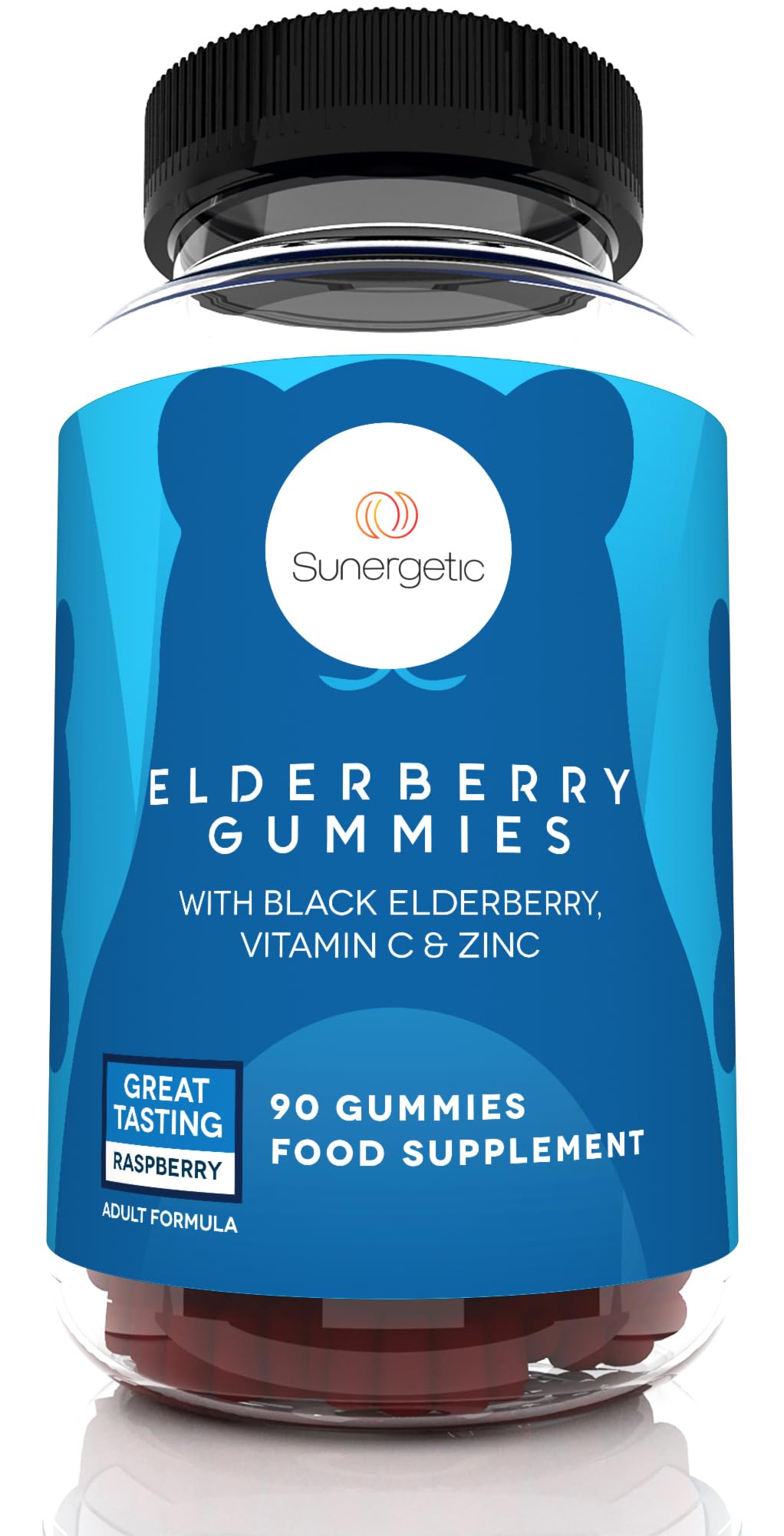 Sunergetic Black Elderberry Gummies with Vitamin C & Zinc - 90 Gummies