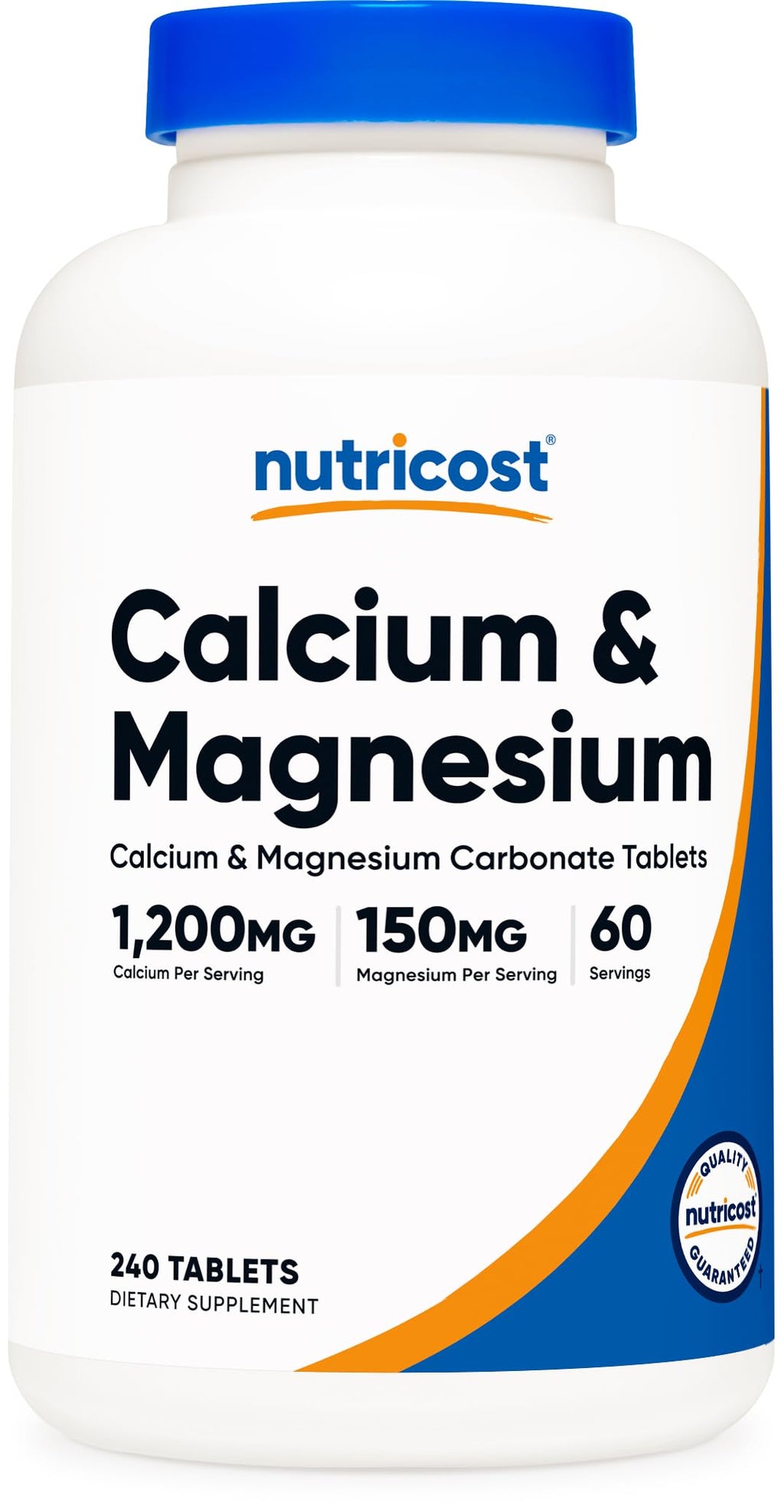 Nutricost Calcium & Magnesium Carbonate Bone Support - 240 Tablets