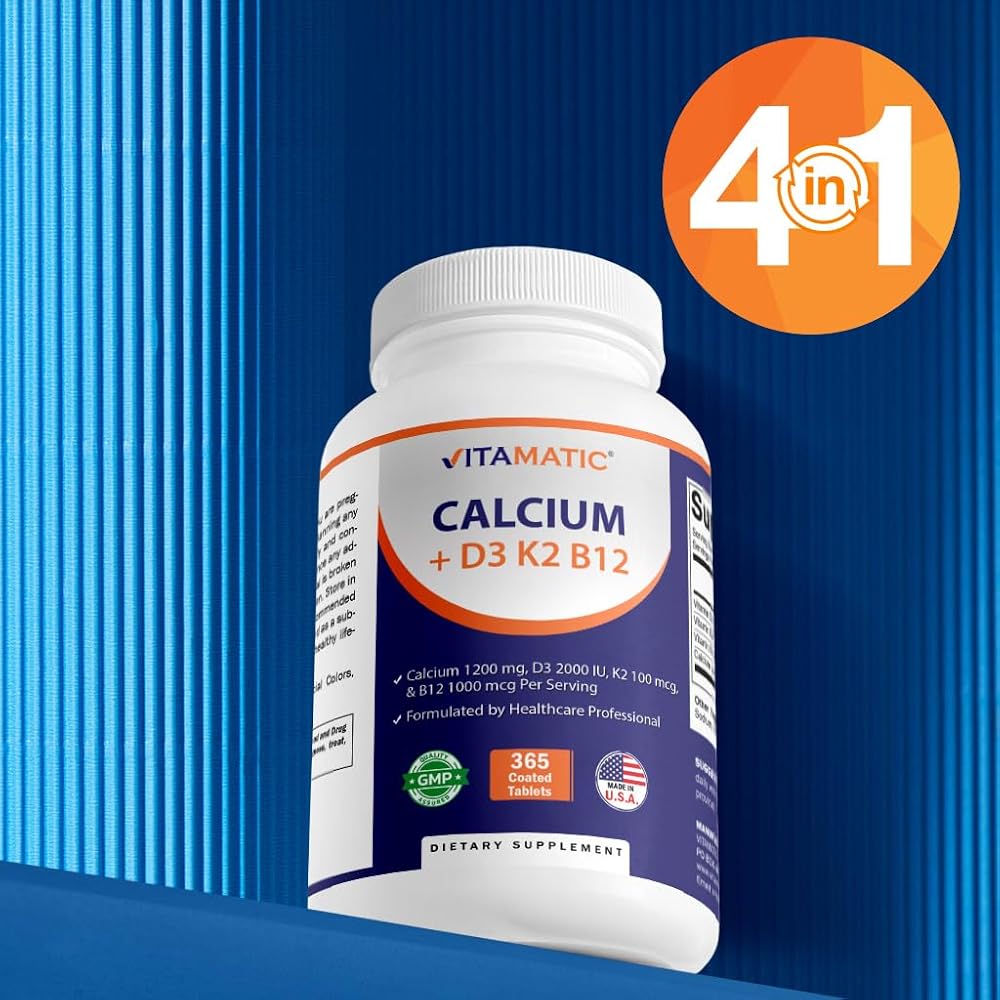 Vitamatic Calcium 1200mg with D3, K2 & B12 - 365 Tablets - image 5
