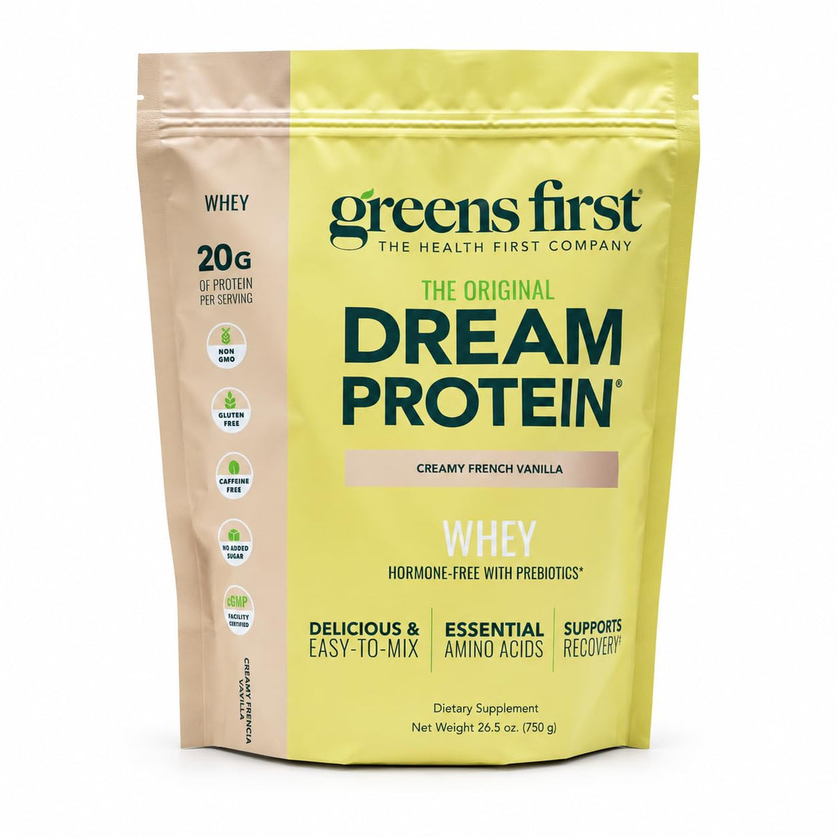 Greens First Dream Protein Powder Whey Creamy French Vanilla - 26.5 oz