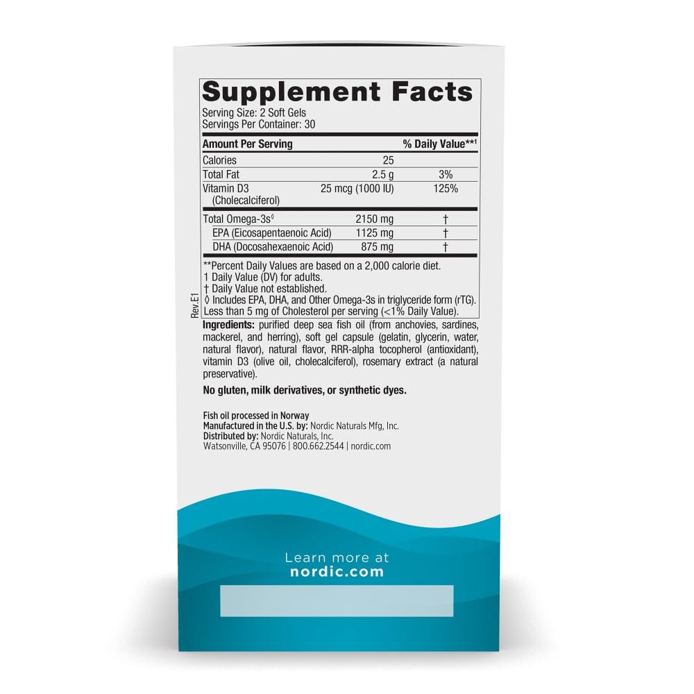 Nordic Naturals Ultimate Omega 2X with Vitamin D3 - 60 Softgels - image 2
