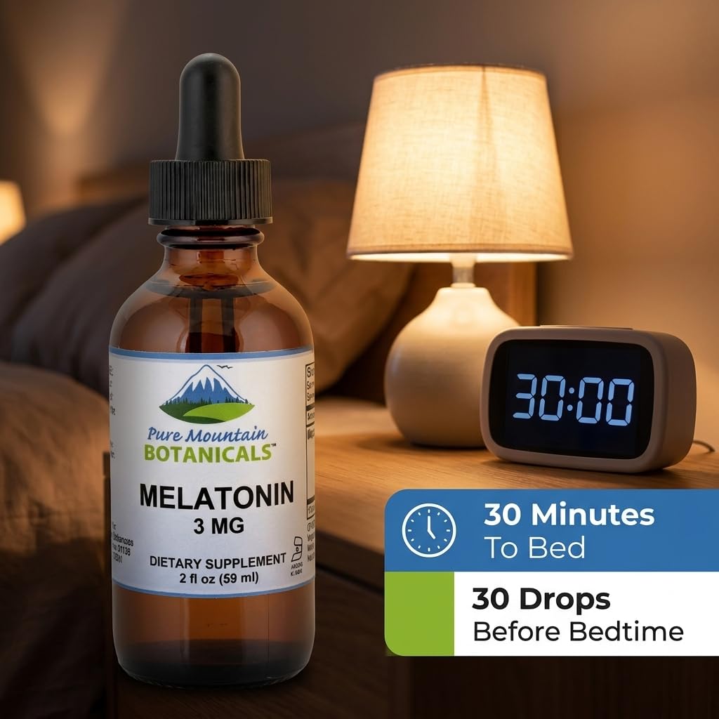 Pure Mountain Botanicals Liquid Melatonin 3mg Drops, Sugar Free - 2 oz - image 7