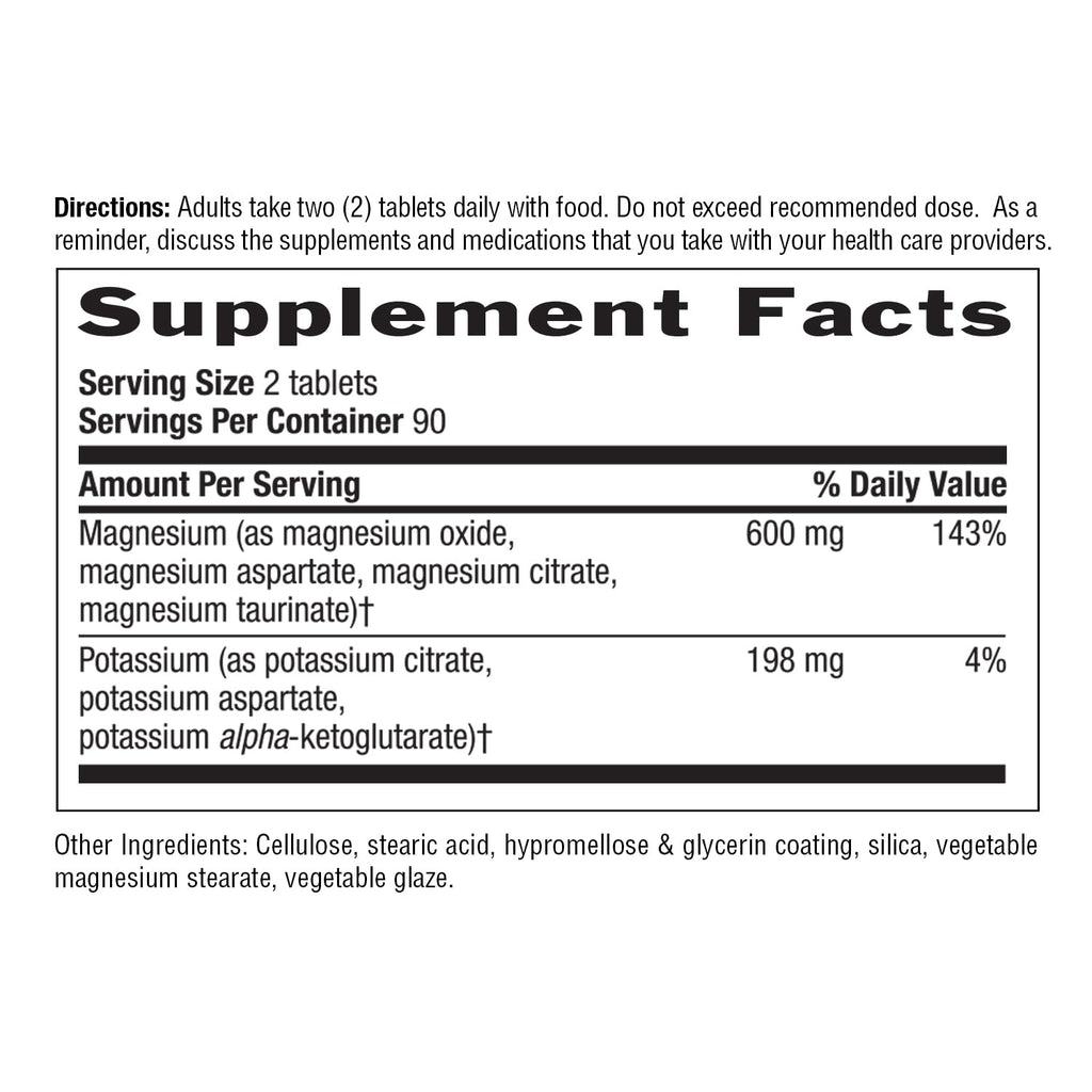 Country Life Target-Mins Magnesium Potassium Aspartate 600 mg/198 mg