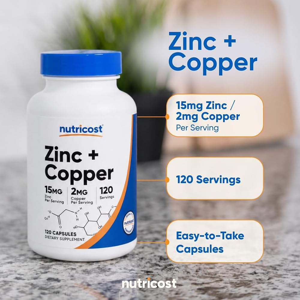Nutricost Zinc + Copper Capsules - 120 Vegetarian Capsules - image 6