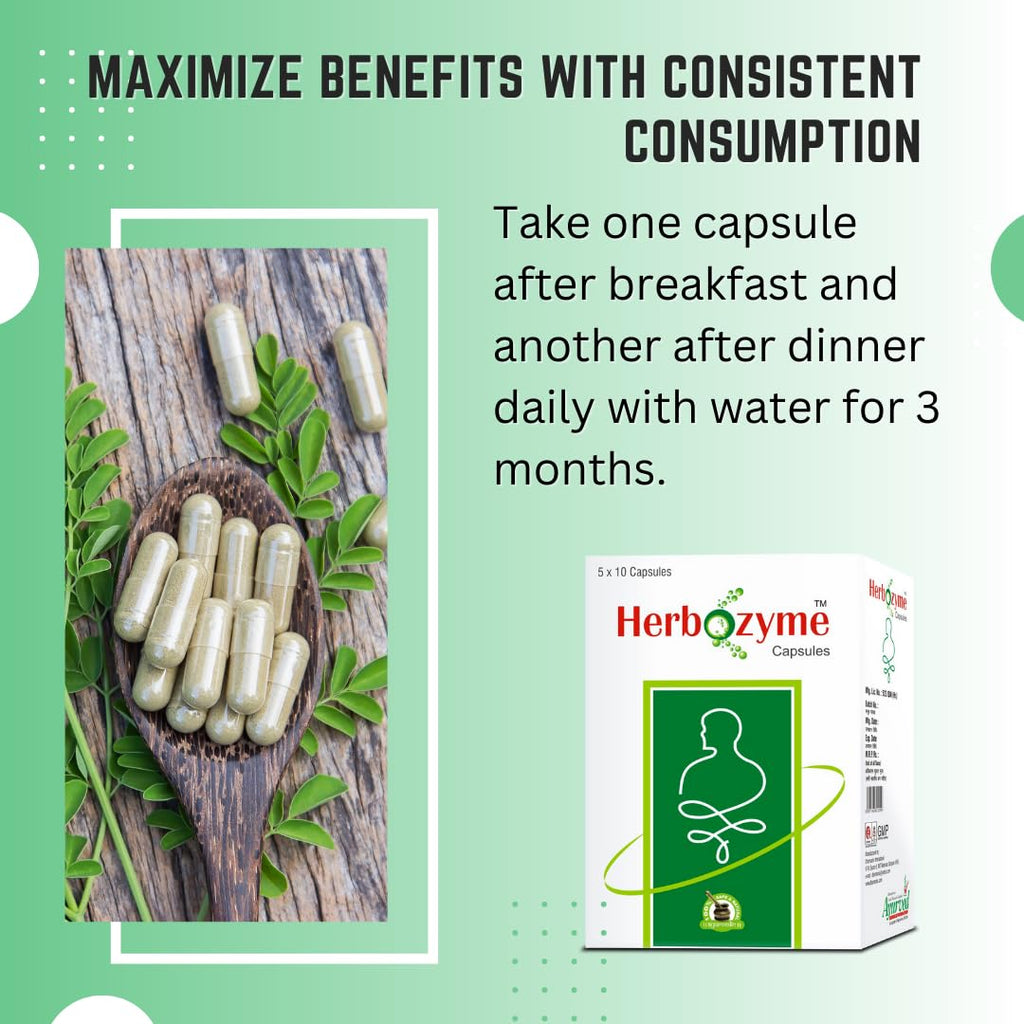 Ayurved Research Foundation Herbozyme Herbal Digestive Support - 200 Capsules - image 4
