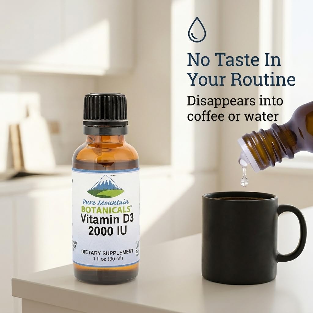 Pure Mountain Botanicals Liquid Vitamin D3 2000 IU Drops - 1 oz - image 3