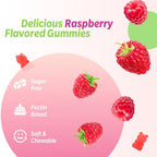 Zetelixia Magnesium Glycinate Gummies, Raspberry Flavor, 60 Count