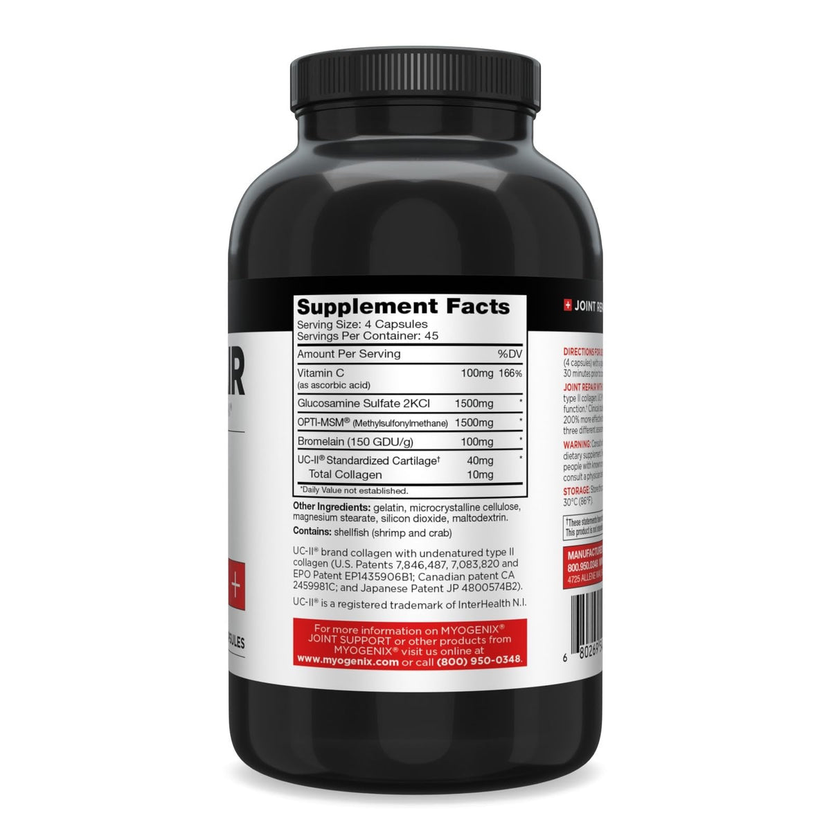 Myogenix Joint and Tissue Supplement with UC-II Collagen - 180 Capsules - image 2