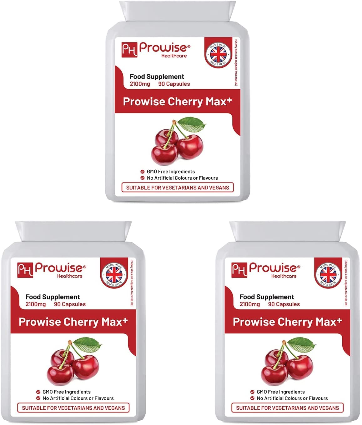 PH PROWISE Healthcare Cherry Max+ Vegan Capsules - 90 Count