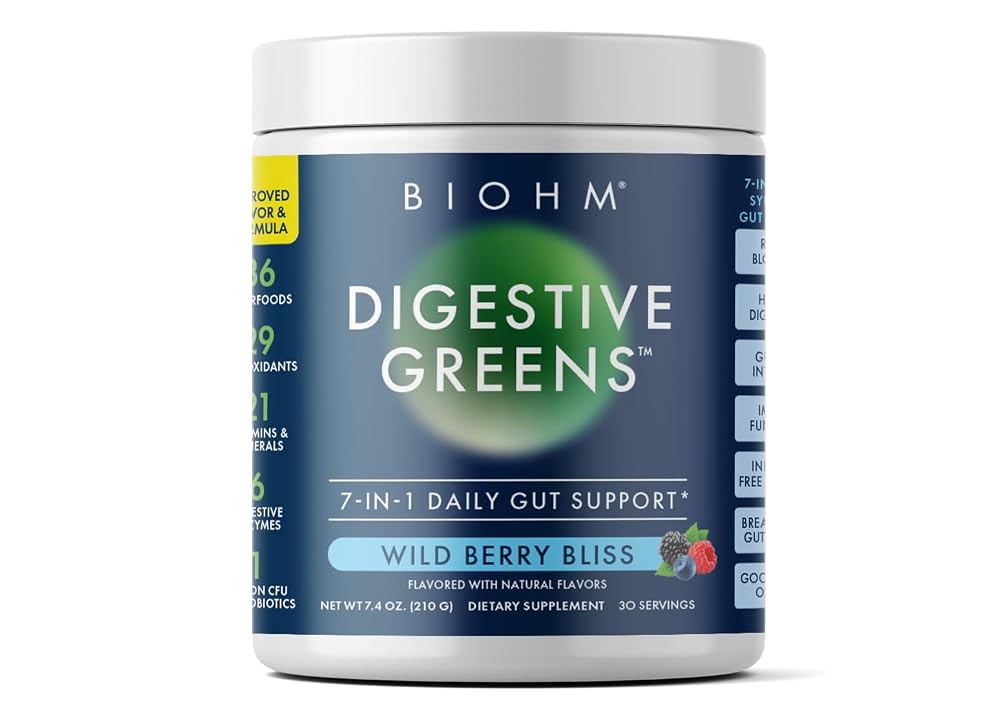 BIOHM Digestive Greens Superfood Powder - 30 Servings
