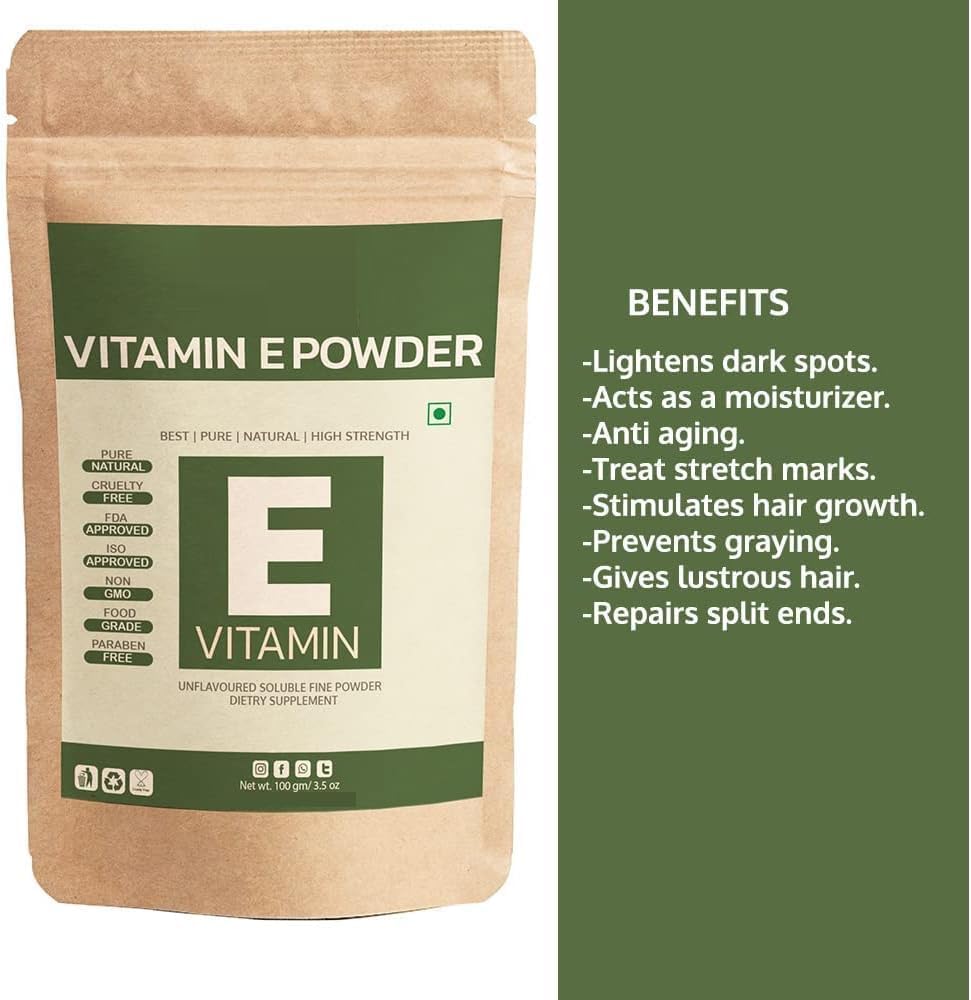 Generic MU 100% Pure Vitamin E Powder for Skin and Hair - 100g - image 5