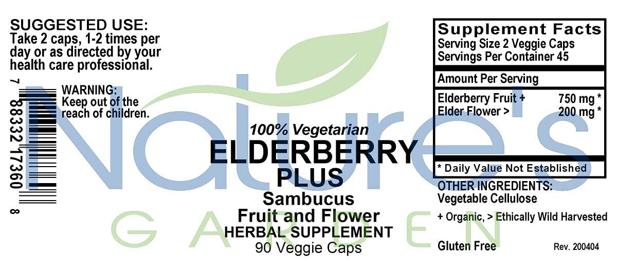 Nature's Garden Essentials Elderberry Plus Sambucus - 90 Vegetarian Capsules - image 7