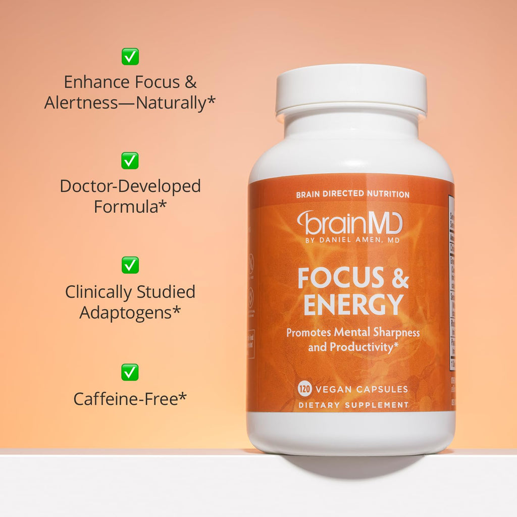 BrainMD Dr Amen Focus & Energy - 120 Capsules - image 2