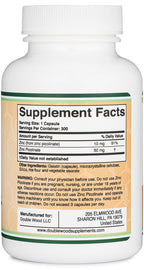 Double Wood Supplements Zinc Picolinate 50mg - 300 Capsules - image 2