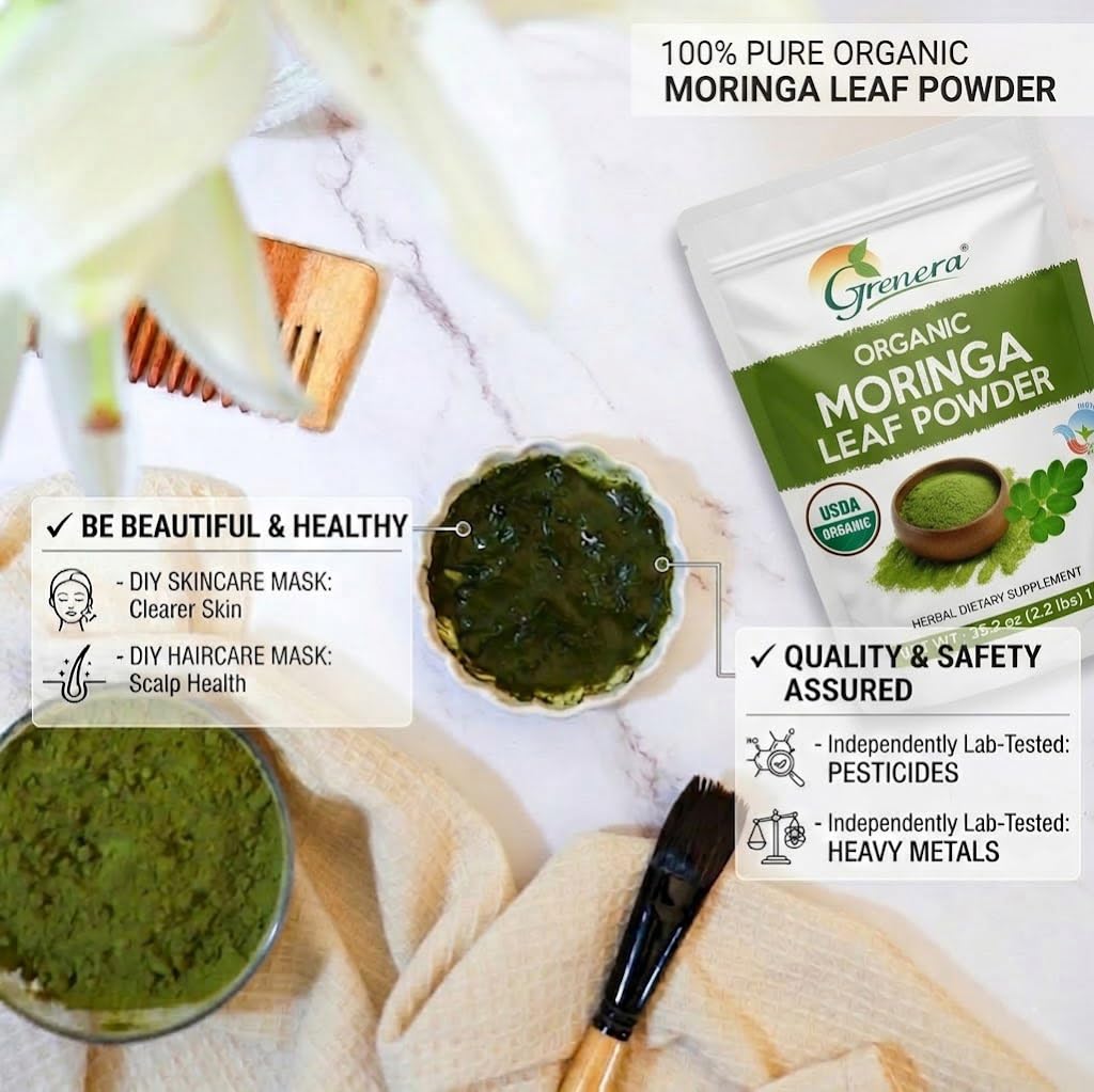 Grenera Organic Moringa Powder - 2.2 lbs (1 kg) - image 6