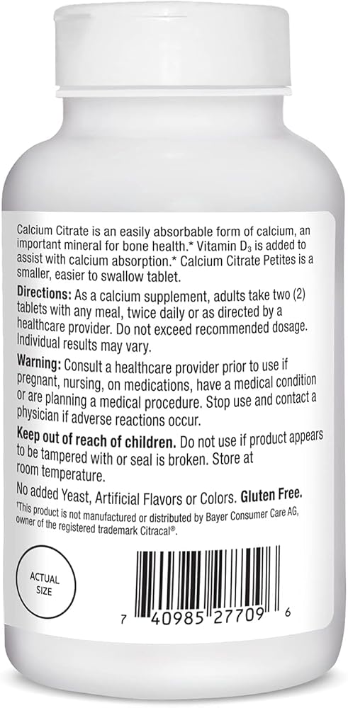 21st Century Calcium Citrate Petites + D3 Coated Tablets - 600 Tablets - image 3