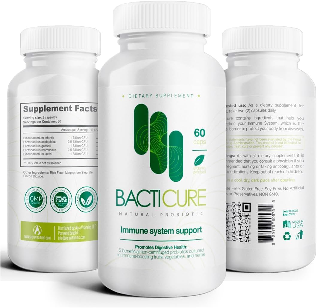 Bacticure Natural Immune System Support - 3 x 60 Capsules