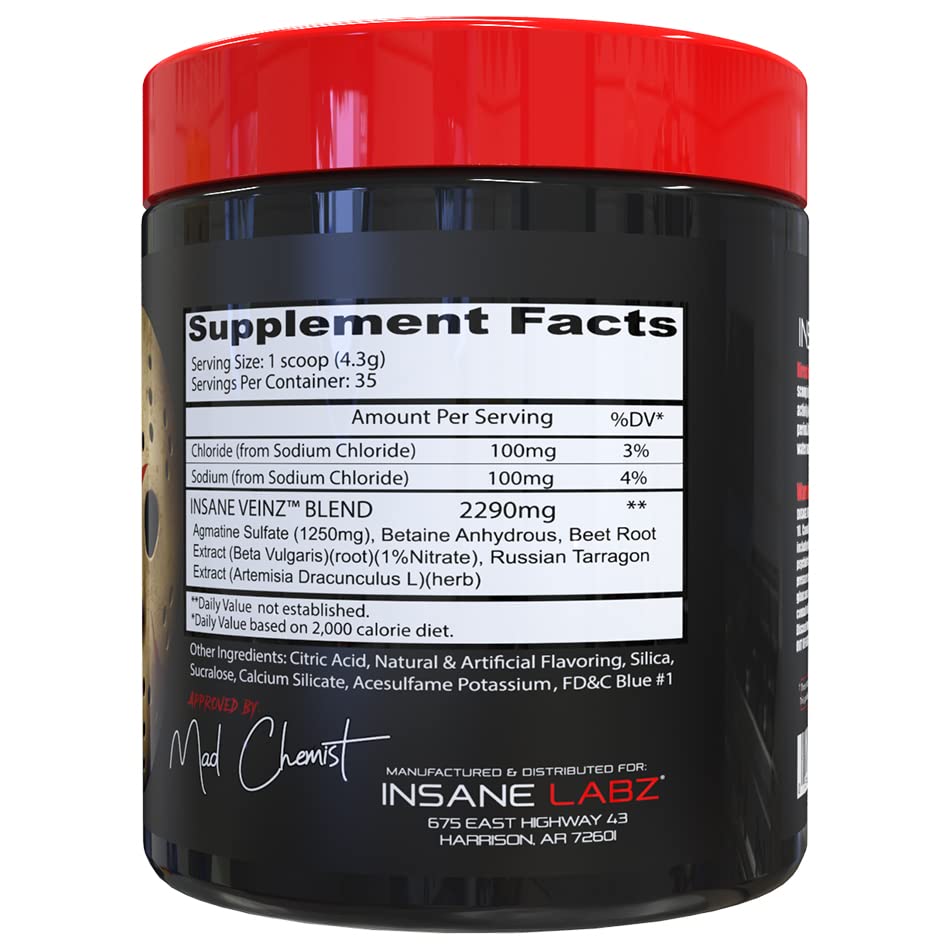 Insane Labz Insane Veinz Non Stimulant Nitric Oxide Booster - 35 Servings - image 2