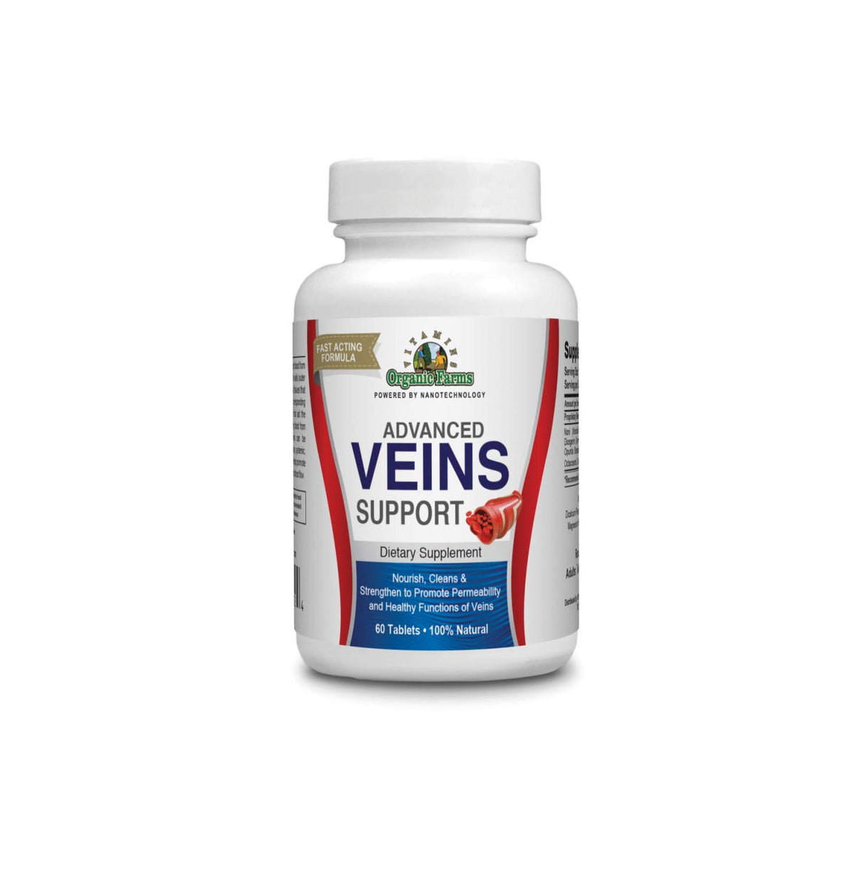 Organic Farms Vitamins Veins Support Supplement - 60 Tablets