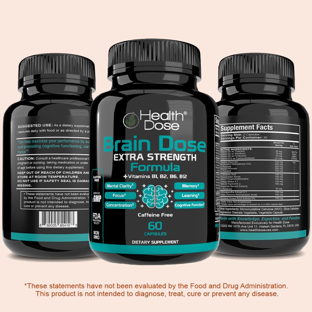 Health Dose Brain Dose Premium Nootropic Supplement - 60 Capsules - image 8